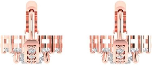 3.45ct Round Cut Halo Solitaire Genuine White Created Sapphire Unisex Designer Lever back Drop Dangle Earrings 14k rose Gold in Saudi Arabia