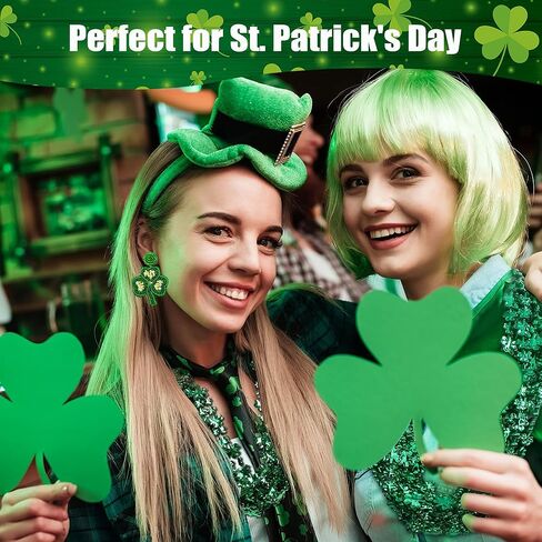 St Patrick's Day Earrings - Beaded Shamrock Earring for Women Handmade St.Patrick's day Outfit Accessories Drop Dangle Earrings Gifts in Kuwait