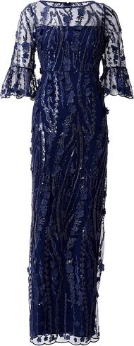 Adrianna Papell Women's Long 3D Floral Sequin Gown in Saudi Arabia