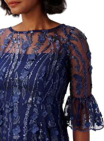 Adrianna Papell Women's Long 3D Floral Sequin Gown in Saudi Arabia