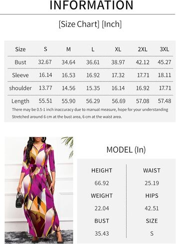 فساتين FANDEE النسائية الكاجوال بنمط كاجوال ورقبة على شكل حرف V وأكمام 3/4 مع حزام in Kuwait