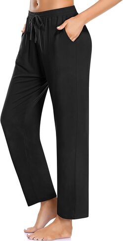 ASIMOON النساء Sweatpants مع جيوب فضفاضة مريحة سراويل تقليدية خفيفة الوزن الرباط ركض الجري تجريب صالة السراويل in Kuwait