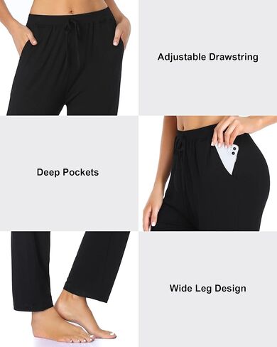 ASIMOON النساء Sweatpants مع جيوب فضفاضة مريحة سراويل تقليدية خفيفة الوزن الرباط ركض الجري تجريب صالة السراويل in Kuwait