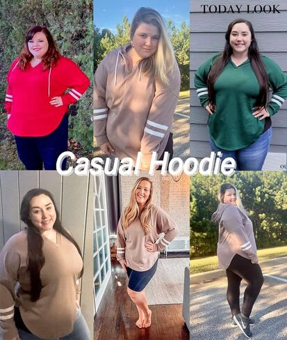 Plus-Size Hoodies for Women Winter Pullover Sweatshirts Hoodies 1XL-5XL in Kuwait