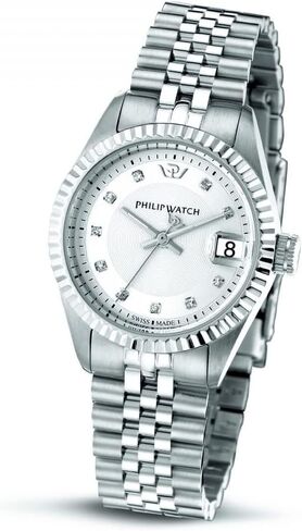 CARIBE 31mm LADY 3H S/WHI W/DIAM DIAL BR, Silver in Kuwait