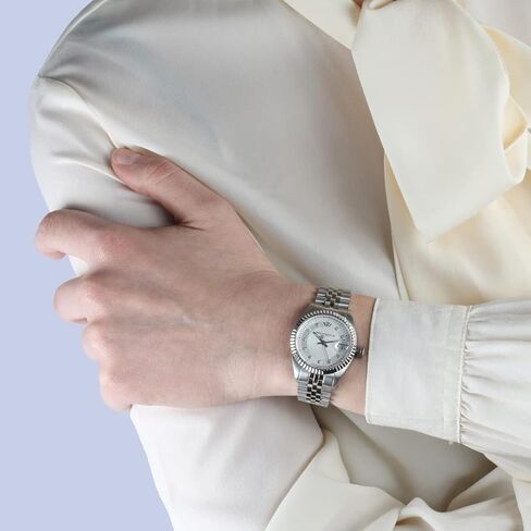 CARIBE 31mm LADY 3H S/WHI W/DIAM DIAL BR, Silver in Kuwait