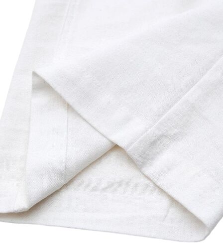 Bonnorth Women's Cotton Linen Drawstring Elastic Waist Loose Wide Leg Cropped Pants with Pockets in Kuwait