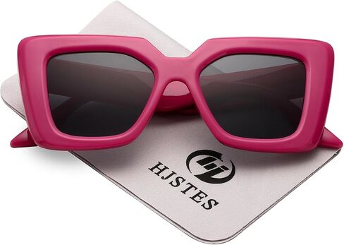 نظارات شمسية كبيرة الحجم للسيدات من HJSTES، ظلال عيون قطة عصرية للسيدات، إطار مربع للحماية من الأشعة فوق البنفسجية in Kuwait