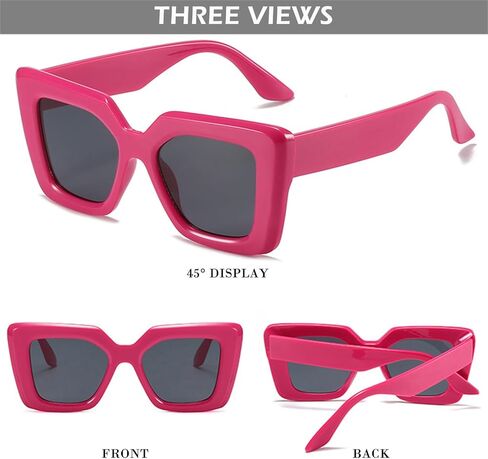 نظارات شمسية كبيرة الحجم للسيدات من HJSTES، ظلال عيون قطة عصرية للسيدات، إطار مربع للحماية من الأشعة فوق البنفسجية in Kuwait