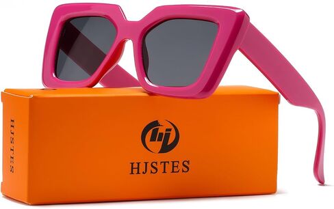نظارات شمسية كبيرة الحجم للسيدات من HJSTES، ظلال عيون قطة عصرية للسيدات، إطار مربع للحماية من الأشعة فوق البنفسجية in Kuwait
