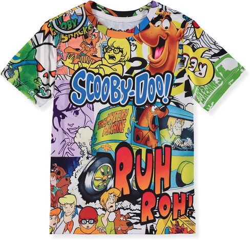 تي شيرت سكوبي دو للأولاد 4-20 بأكمام قصيرة وطباعة كلاسيكية بالكامل برسوم سكوبي آند ذا جانج in Kuwait
