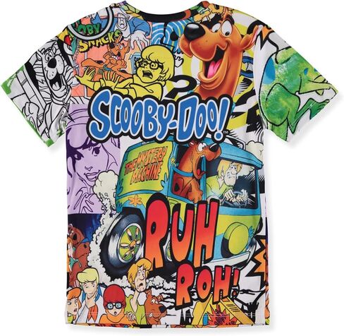 تي شيرت سكوبي دو للأولاد 4-20 بأكمام قصيرة وطباعة كلاسيكية بالكامل برسوم سكوبي آند ذا جانج in Kuwait