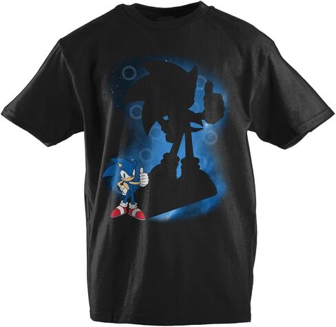 Bioworld Sonic The Hedgehog Shadow Spotlight Design Youth Boys Short-Sleeve shadBlack Tshirt in Saudi Arabia