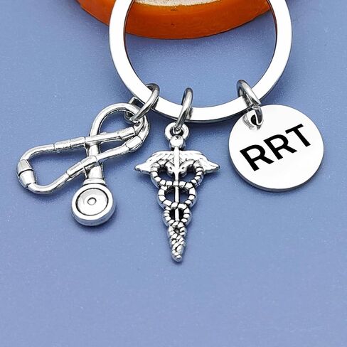 Jielahua Registered Respiratory Therapist Gift RRT Keychain Respiratory Care Week Gifts Respiratory Therapist Appreciation Gifts Graduation Gift RT Student Gift Radiology Technologist Gift, Silver, S in Saudi Arabia