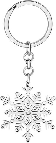 Stainless Steel Christmas Snowflake Keychains Silver Gold Plated Car Key Ring for Women Girls Charms in Saudi Arabia