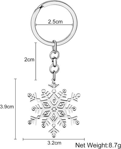 Stainless Steel Christmas Snowflake Keychains Silver Gold Plated Car Key Ring for Women Girls Charms in Saudi Arabia