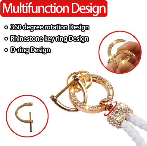 Worcas Car Keychain With Bling Rhinestones,eather Woven Keychain with anti loss telephone number plate for all Cars in Saudi Arabia