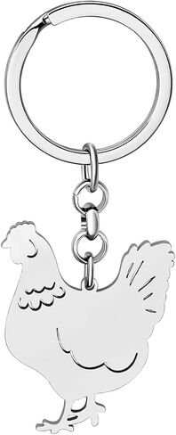 RAIDIN Stainless Steel Gold Plated Hen Rooster Chicken Keychains Keyring Gifts for Women Girls Keychain for Car Purse Keys in Saudi Arabia