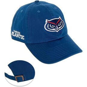 Florida Atlantic University Baseball Hat FAU Owls Brimmed Embroirderd Hats Cap Adjustable Cloth Strap Adult (Style C) Blue