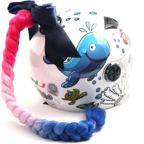 Helmet Ponytail Pigtails Braids Hair with Bowknot Detachable Suction Cup for Motorcycle Bike Bicycle Cycling Bikers Riders Skateboarding Scooter Costume Cosplay