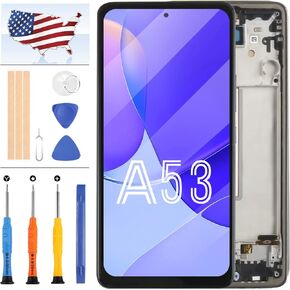 INCELL for Samsung Galaxy A53 5G Screen Replacement for Samsung A53 5G SM-A536U1 SM-A5360 SM-A536B LCD Display Touch Screen Digitizer Assembly Repair Parts Kit (No Fingerprint) (Black with Frame)