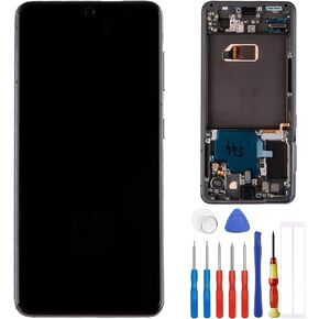 OLED Digital Display Compatible with Samsung Galaxy S21 5G SM-G991U SM-G991B 6.2" LCD Display Touch Screen Assembly with Tools Support Fingerprint（with Frame）
