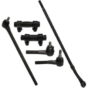 PartsW - 6 Pc Steering Kit for Ford Bronco 1980-1996 / F-100 1980-1983 / F-150 1980-1996 +More Center Link Inner & Outer Tie Rod Ends Adjusting Sleeves