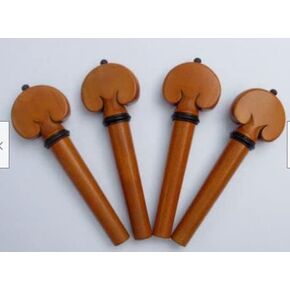 Violin Pegs Boxwood Heart Shape Model wit Ebony Ring Ball 4/4 pack Of 4