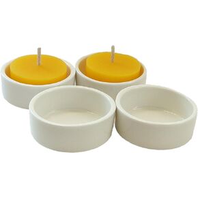 American Metalcraft Porcelain Tealight Candle Holder (Set of 4), Round, White, PSLT17
