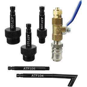Transmission Fluid Oil Filling Filler Adapter Tool Kit, with Valve Fit for VW Audi 09G 01J 722.9 CVT DSG ATF Benz 722.9, Replace VAS6262-2 VAS6262-1 Silver