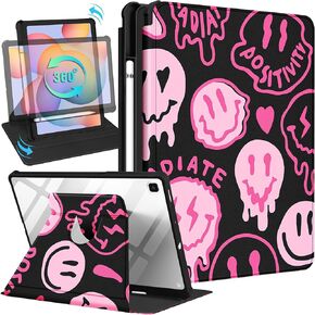for Samsung Galaxy Tab S6 Lite Case 10.4 Inch 2022/2020 for Women Girls Cute Folio Cover with Pencil Holder Girly Flower Floral Design Rotating Stand Pretty Tablet Cases SM-P610/P613/P615/P619