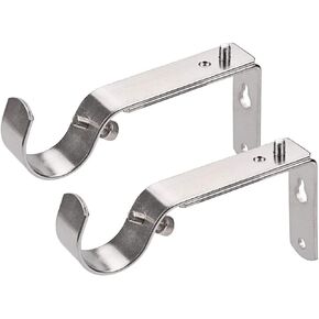 Curtain Rod Bracket Set of 2 for 7/8 or 1 Inch Rods, Adjustable - Antique Brass