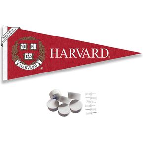 Harvard Crimson Pennant Flag and Wall Tack Mount Pads