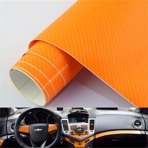 DIYAH 4D Orange Carbon Fiber Vinyl Wrap Sticker with Air Release Bubble Free Anti-Wrinkle (12" x 60" / 1FT x 5FT)