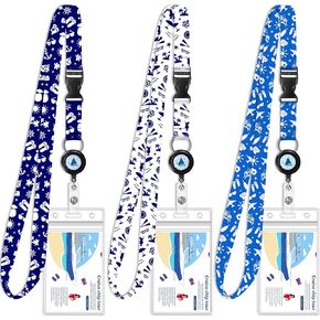 Cruise Lanyard, 3 Pack Retractable Cruise Lanyard with ID Holder Key Card Detachable Badge & Waterproof ID Badge Holder for All Cruises Ships Key Cards