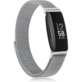 Amzpas bands Compatible for Fitbit Inspire 2 Bands Women Men, Stainless Steel Mesh Loop Adjustable Magnetic Wristband Replacement Strap for Fitbit Inspire 2 / Inspire HR/Inspire Fitness Tracker