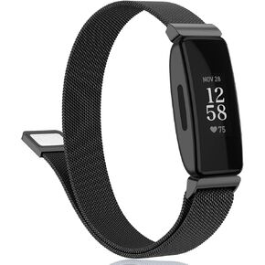 Amzpas bands Compatible for Fitbit Inspire 2 Bands Women Men, Stainless Steel Mesh Loop Adjustable Magnetic Wristband Replacement Strap for Fitbit Inspire 2 / Inspire HR/Inspire Fitness Tracker