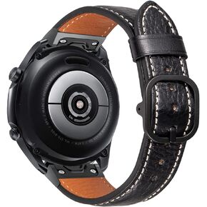 Compatible with Garmin Fenix 5X/Fenix 5X Plus/Fenix 6X/Fenix 6X Pro/Fenix 3/Fenix 3 HR/Tactix/Descent MK1/D2 Delta PX/D2 Charlie 26mm Quick Release Leather Watch Bands Genuine Watch Straps for Men Women (Black)