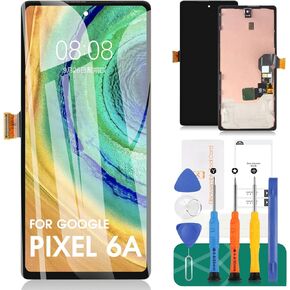 for Google Pixel 6A Screen Replacement for Google Pixel 6A LCD Replacement Kits for Google Pixel 6A Digitizer Touch Screen Display Assembly Repair with Frame GX7AS GB62Z G1AZG