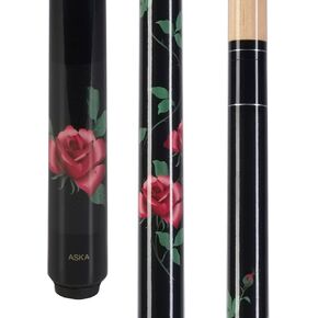 ASKA Custom Pool Cue Black Rose، 13 مم Hard Le Pro Tip، خشب القيقب الصخري الكندي، بدون لف
