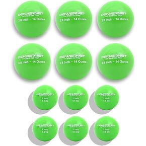 PowerNet Weighted Hitting Training Balls | 6 PK 2.8" and 6 PK 2" Micro Ball Combo | Choose Your Weight | Enhance Strength and Hand-Eye Coordination
