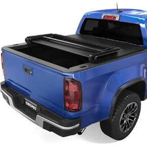 oEdRo Soft Tri-fold Truck Bed Tonneau Cover On Top Compatible with 2015-2024 Chevy Colorado/GMC Canyon with 5ft Bed, Fleetside