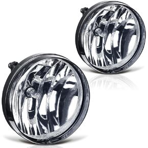 AUTOSAVER88 Fog Lights Assembly Compatible Replacement with 2007 2008 2009 2010 2011 2012 2013 GMC Sierra 1500 07 08 09 10 11 12 13 14 Sierra 2500HD 3500HD (NOTE: Not Fit Classic Models) -Clear Lens
