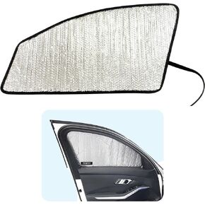 Side Window Front Seat Reflective Sunshade Custom Fit for 2019 2020 2021 2022 2023 2024 2025 BMW 3 Series Sedan, 330i Luxury, Sport Line, M Sport, M340i, UV Reflector Sun Protection (Set of 2)