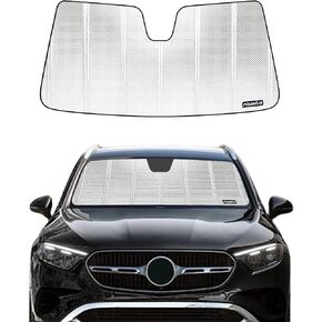 Windshield Sun Shade for 2020-2024 Mercedes-Benz GLE/GLS SUV. 2024 Upgrade Reflective Aluminum Film Front Window Sunshade for Maximum Interior Protection