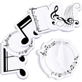 Nezyo 12 Pack Music Themed Sticky Notes Funny Sticky Note Pads Fun Sticky Notes Choir Gift for Music Teacher Appreciation Musical Notes Message Reminder Pads for Office School Supplies