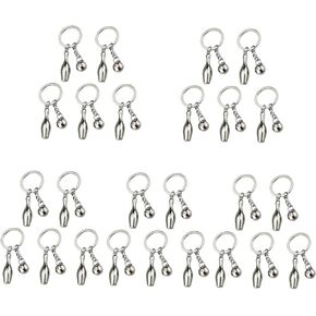 TOYANDONA 25 Pcs Bowling Keychain Bowling Pin Keychains Bowling Gifts Bowling Charm Keychain Bowling Key Chains Puff Keychain Key Chain Pendant Bag Bowling Zinc Alloy Cute Sports Ball Child
