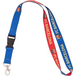 Desert Cactus FC Barcelona Lanyard Barça Barca Football Soccer Car Keys ID Badge Holder Keychain Detachable Breakaway Snap Buckle (Lanyard C - Double Sided)