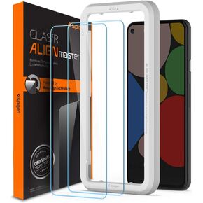 Spigen Tempered Glass Screen Protector [GlasTR AlignMaster] designed for Pixel 5 (2020) - 2 Pack
