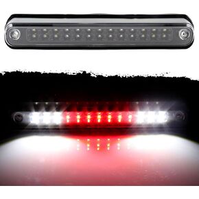 3rd Brake Light Fit For Chevy 1988-2000 High Mount Stop Light LED Rear Cab Roof Center Mount Brake Stop Tail Cargo Light (Black+Clear Lens)